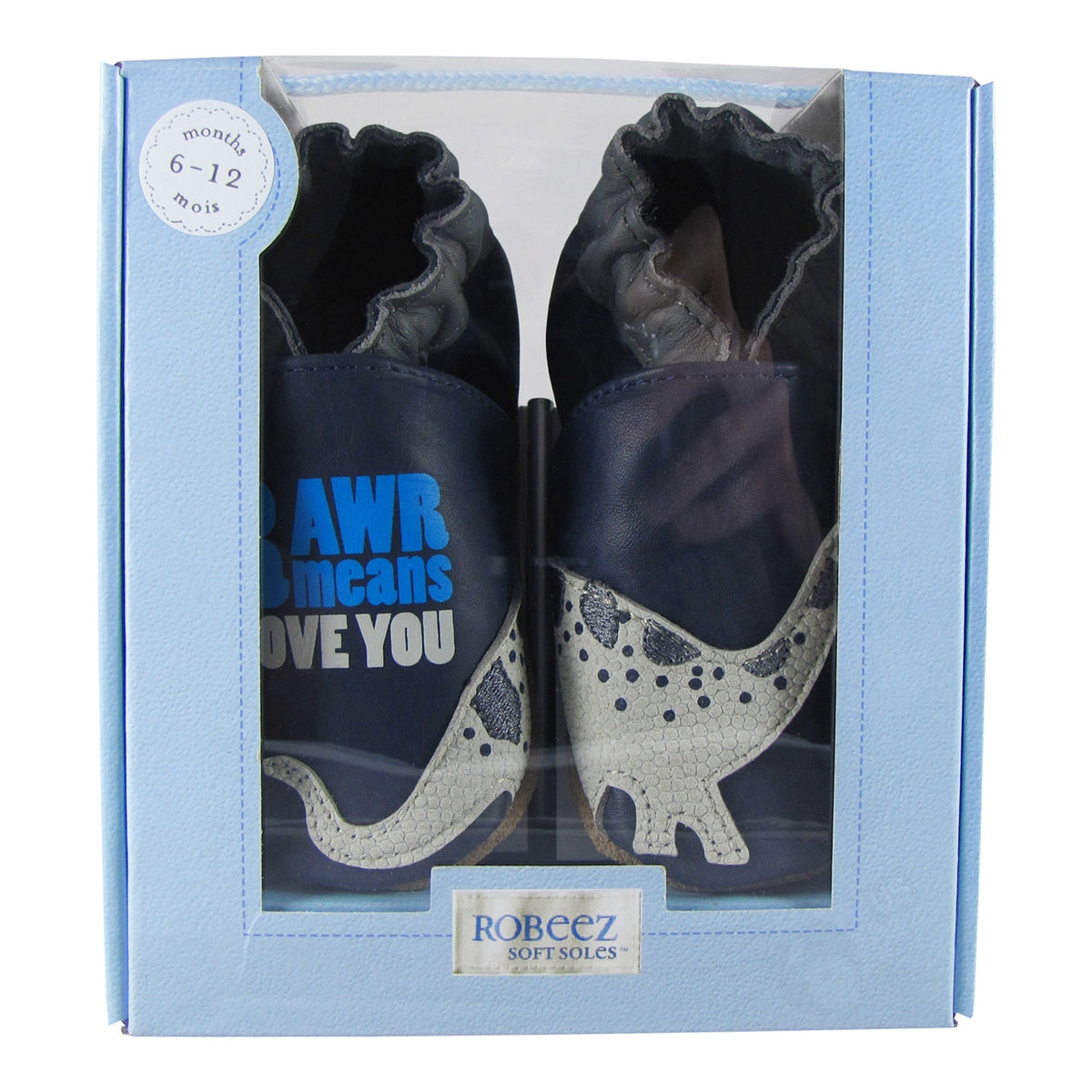 Dylan the Dino Soft Soles 6-12 months - Navy (Robeez)