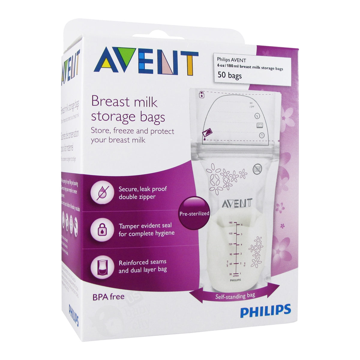 Breast Milk Storage Bags - 50 bags (Philips Avent)